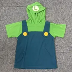 中古美品★ユニバUSJルイージフード付きTシャツ150マリオ任天堂
