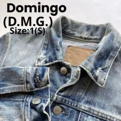 値下げ！D.M.G.ヴィンテージ加工デニムジャケットSレザーパッチDomingo