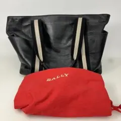 BALLY バリー トートバッグ ハンドバッグ レザー ストライプ 赤色