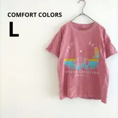 半袖トップス Tシャツ【L】ピンク レディース コンフォートカラーズ