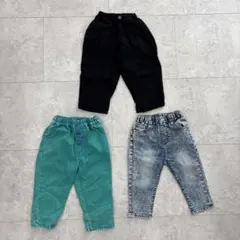 デニムまとめ売り3点　ブラック　デニム　ブルー　90