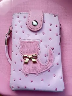 ピンク 猫デザイン ポシェット