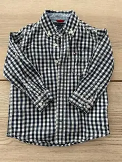 TOMMY HILFIGER 2T チェックシャツ 95 紺と白チェックシャツ