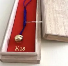 開運】K18ゴールドの根付 ストラップ 金色の鈴 桐箱付き - メルカリ