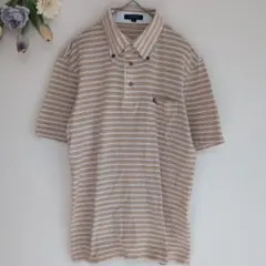 Burberry London【М】バーバリー半袖ポロシャツ ボーダーオレンジ系