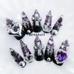 【現品のみ】ネイルチップ 韓国 y2k ギャル 量産型 地雷 シズニルック