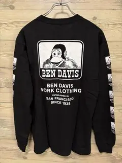 BEN DAVIS ブラック ロンT ブラックプリンター L