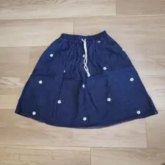 LOWRYS FARM 刺繍ギャザースカート ネイビー 120cmのサムネイル