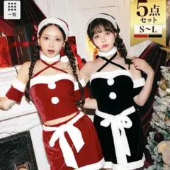 DAZZY サンタコスプレ 5点セット ブラック S