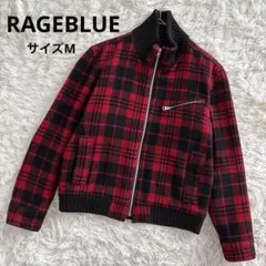 レイジブルー　RAGEBLUE ブルゾン　ジャケット　赤　レッド　チェック　M