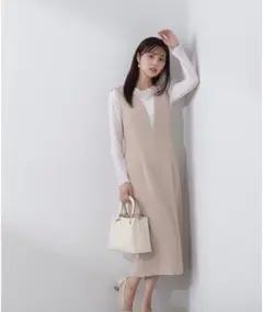 プロポーションボディドレッシング カジュアルドレス Vネックタイトジャンスカ