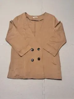 ノーカラー ジャケット ダブルボタン　日本製