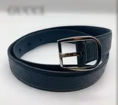 GUCCI グッチ 510309 マイクログッチシマ レザー シルバー金具ベルト