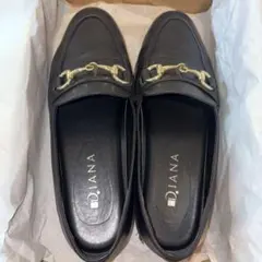 ダイアナ　ビット　金具　厚底　本革　レザー　ブラック　DIANA 24.5cm