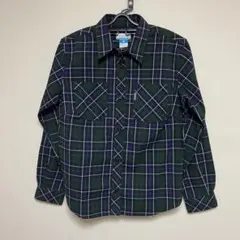 美品 Columbiaレディース 長袖 シャツ チェック グリーン 登山