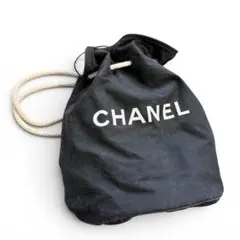 CHANEL ロゴ 巾着バッグ ブラック キャンバスのサムネイル