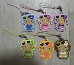 日焼けキティ　ラバーストラップ　6種類　コンプリート