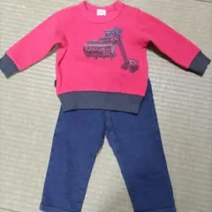 ハッカベビー　上下セット　ショベルカー　恐竜