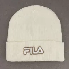 FILA フィラ ニット帽 ビーニー 白