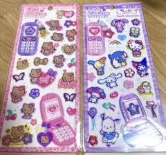 国内正規品　平成ハッピーフォンシール2枚セット　日焼けキティ　はぴだんぶい