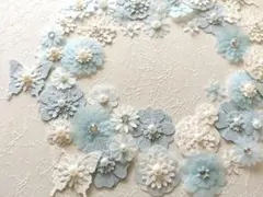 ブルーのお花♡50枚♡クラフトパンチ　ペーパーフラワー