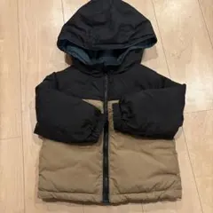 【中古】グローバルワーク　ダウン　黒　緑　リバーシブル（100前後） Sサイズ