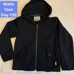 MAKE YOUR DAY 黒 フード付きジャケット 150ウィンドブレーカー