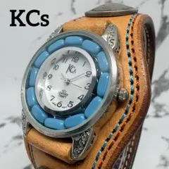 【稼動品】KCs ケーシーズ　レザークラフト ラウンド シルバー ブルーのサムネイル