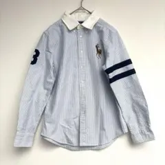 Ralph Laurenラルフローレンストライプ長袖シャツ150 ビッグポニー