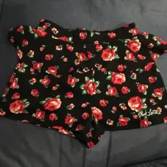 ピンクラテ花柄 ショートパンツキュロット160センチ