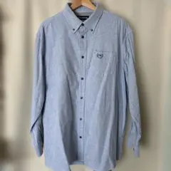 MEN'S CLUB 長袖ネルシャツ ライトブルー 3L