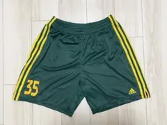 adidas サッカー ハーフパンツ ショートパンツ Oサイズ 緑/黄 中古