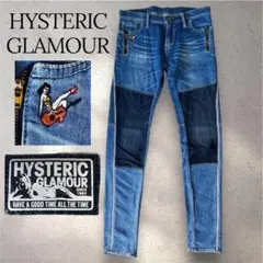 HYSTERIC GLAMOUR ピンナップ刺繍 パッチワーク デニムパンツ
