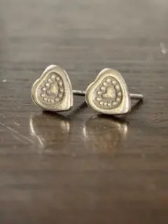 シルバー　ハート型ピアス　ビンテージ