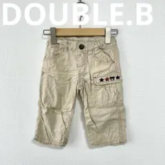 ミキハウス　ダブルビー　ハーフパンツ　110 ベージュ　刺繍　カーゴパンツ