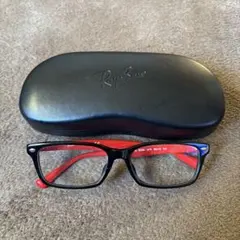 Ray-Ban スクエア型メガネ 黒/赤 ケース付