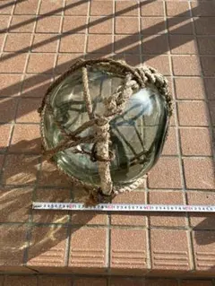ガラス浮き玉　網目ロープ装飾 直径約30cm