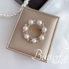 パール ブローチ 蝶々 入学式 セレモニー コサージュ風 ワンポイント 卒業式