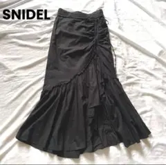 a*様 定価1.5万SNIDEL コットンティアードロングスカート ブラック フ