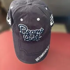 BEAMS GOLF 黒 キャップ ロゴ刺繍