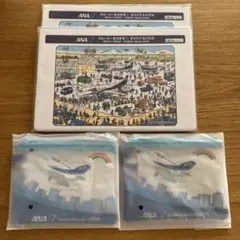 【新品未開封】ANA ウォーリーパズル　ポーチ　各2点ずつ
