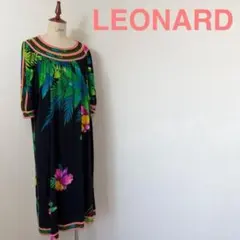 美品✨】レオナール ワンピース トリム 花柄 カンカン M - メルカリ