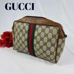 オールドグッチGUCCI クラッチバッグシェリーライン　GG柄 PVC ポーチ