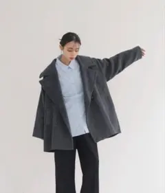 LIAN テーラードミドルコート グレー 美品