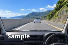 軽自動車｜海がちらりとこんにちは デジタルアート イラスト ポストカード