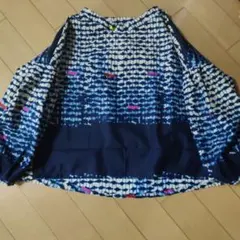 フリーサイズ　バルーン袖カットソー　アフリカ布