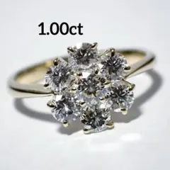 K18 ダイヤモンド リング 1.00ct 4.7g 11号 フラワーモチーフ - メルカリ