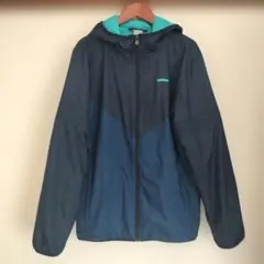 【美品】adidas neoウィンドブレーカー ネイビー/ターコイズJr.M