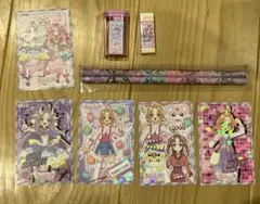 【値下げ中】名探偵プリキュアシール5枚、文房具セット