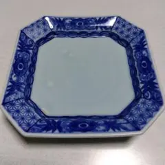 ユ*ミ様 有田焼　源右衛門 青い花柄 八角形 陶磁器皿